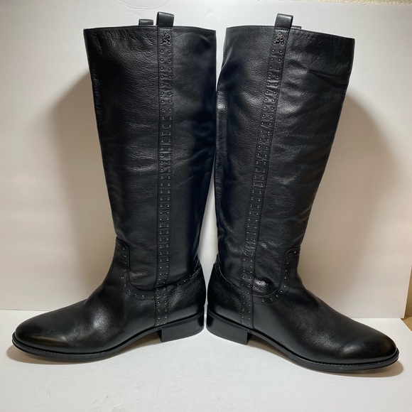 Sam Edelman "Prina” Studded Soft Black Leather Knee High Riding Boots size 11 - Picture 6 of 16